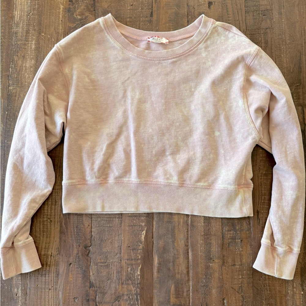 Altar’d State crop pink acid-wash/tie-dye sweatshirt